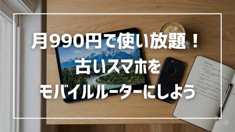 mineoは月990円で使い放題！古いスマホをモバイルルーターにして活用しよう 